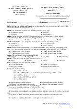 Đề thi Học kì 1 Hóa học 12 năm 2024-2025 trường THPT Lê Hồng Phong (Đắk Lắk)